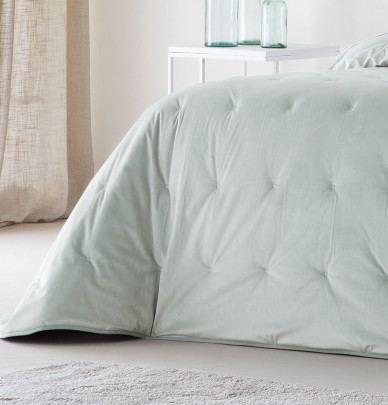 Couvre lit matelassé Jess vert d'eau Antilo