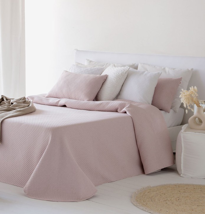 Jeté de lit Lasy rose Antilo - Blancollection