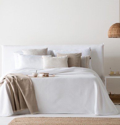 Jeté de lit Lasy blanc Antilo