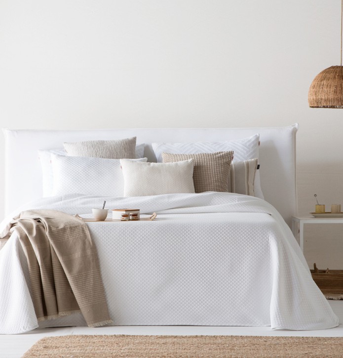 Jeté de lit Lasy blanc Antilo