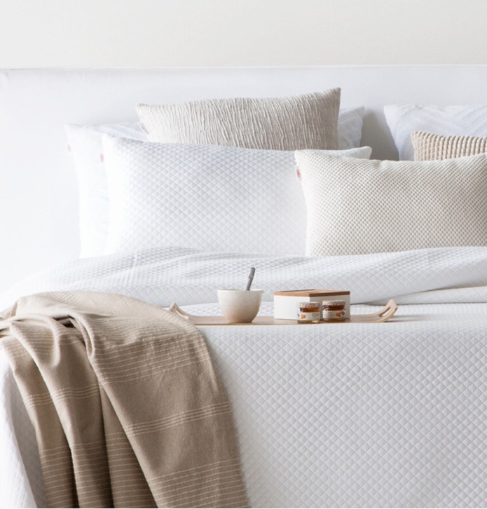 Lot de 2 housses coussins Lasy blanc Antilo - Blancollection