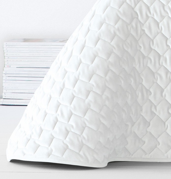 Boutis velours Naroa blanc Antilo - Blancollection