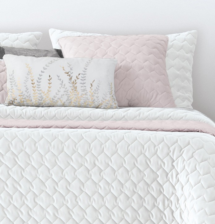 Boutis velours Naroa blanc Antilo - Blancollection