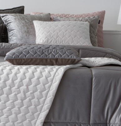 Coussin velours Naroa blanc Antilo