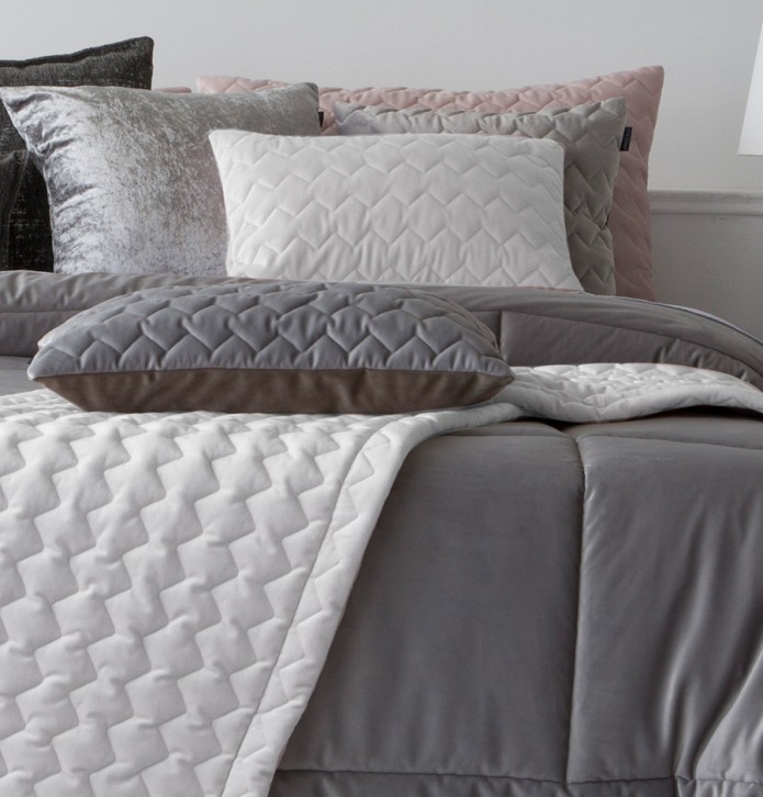 Housse coussin velours Naroa blanc Antilo - Blancollection