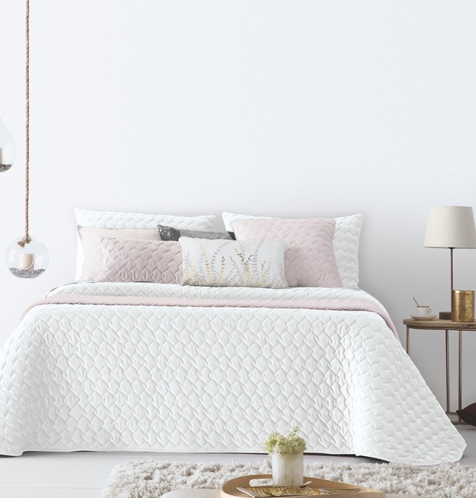 Housse coussin velours Naroa blanc Antilo - Blancollection