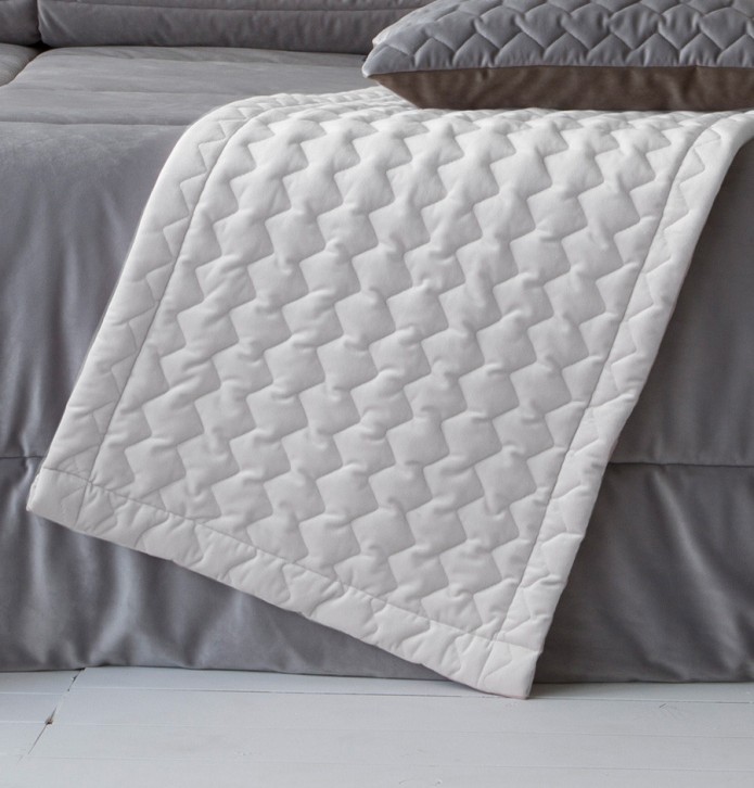 Chemin de lit velours Naroa blanc Antilo Chemin de lit velours Naroa blanc Antilo