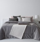 Chemin de lit velours Naroa blanc Antilo - Blancollection