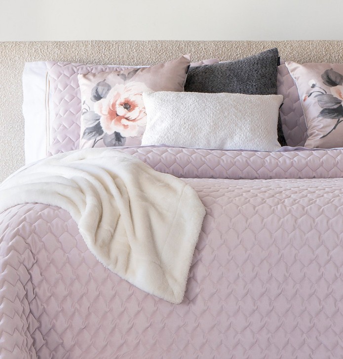 Boutis velours Naroa rose pâle Antilo - Blancollection