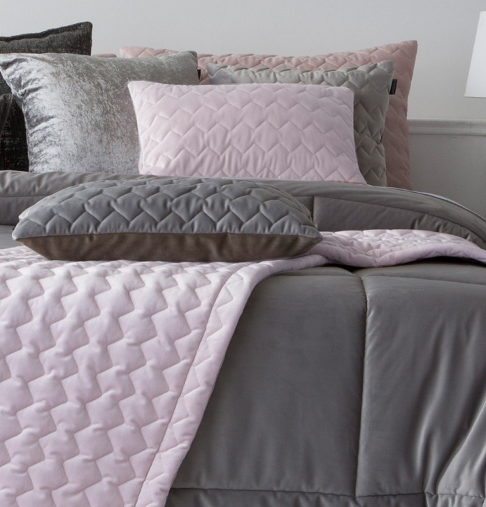 Housse coussin velours Naroa rose pale Antilo - Blancollection