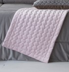 Chemin de lit velours Naroa rose pâle Antilo