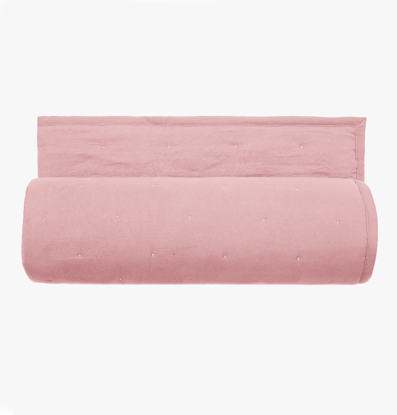 Couvre lit matelassé Céleste rose Vent du Sud