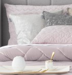 Boutis velours matelassé Dual rose pâle Antilo - Blancollection