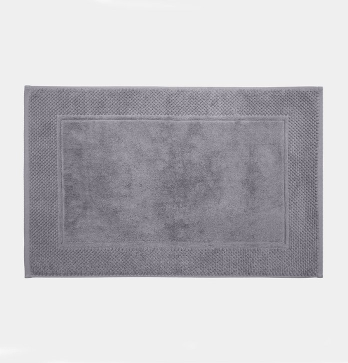 Tapis de bain coton 1000g/m2 Téthys brume Vent du Sud - Blancollection