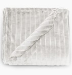 Couvre-lit fausse fourrure Hermine neige Vent du Sud - Blancollection
