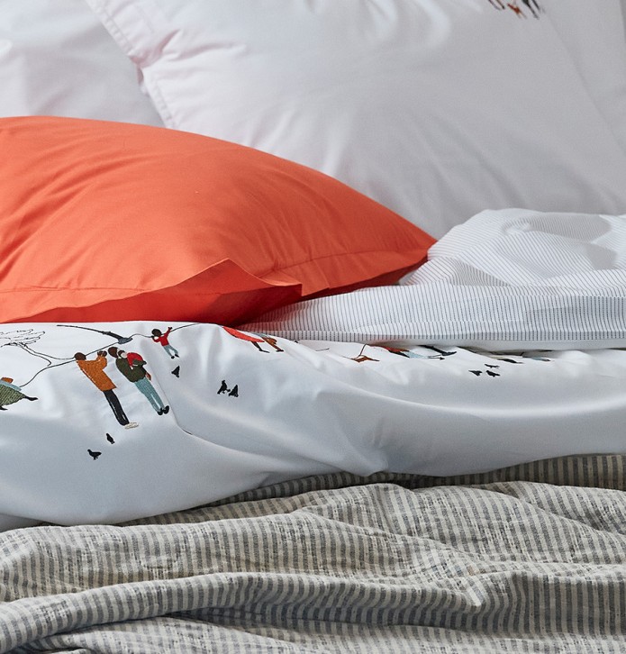 Housse de couette percale Central Park Sylvie Thiriez - Blancollection