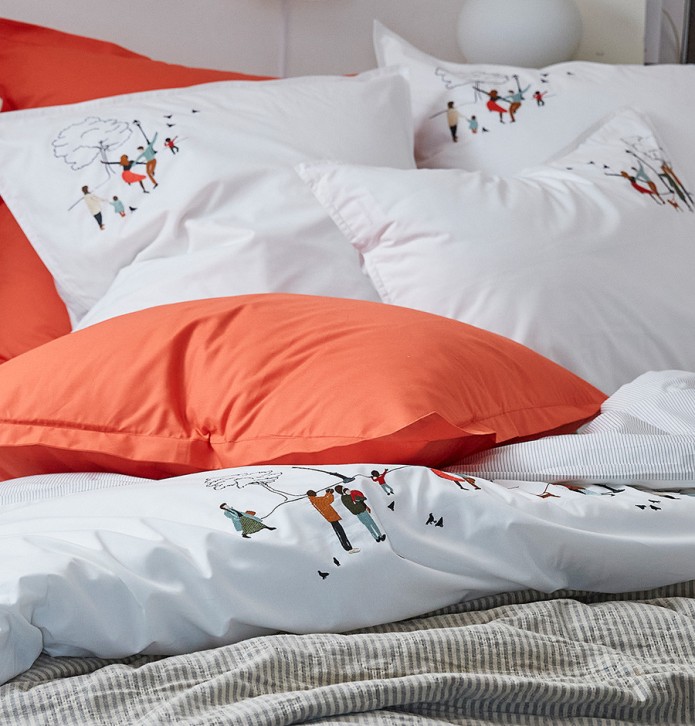 Taie d'oreiller percale Central Park Sylvie Thiriez
