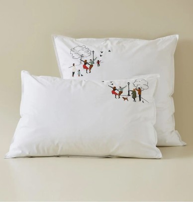Taie d'oreiller percale Central Park Sylvie Thiriez