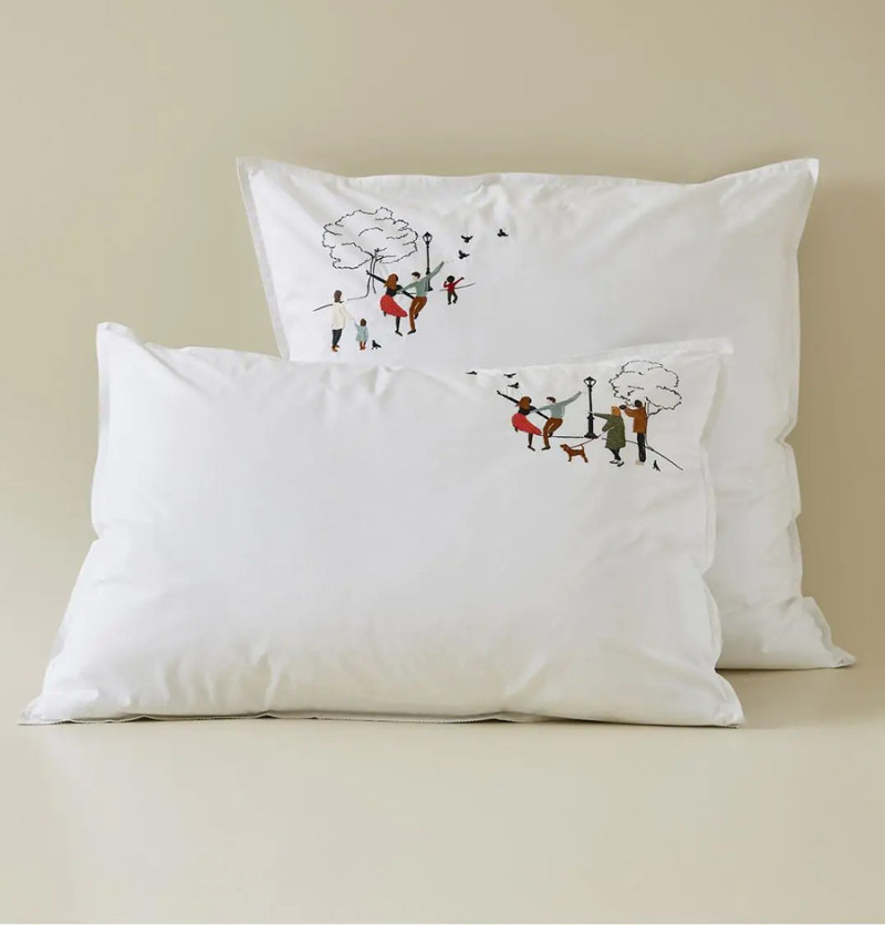Taie d'oreiller percale Central Park Sylvie Thiriez