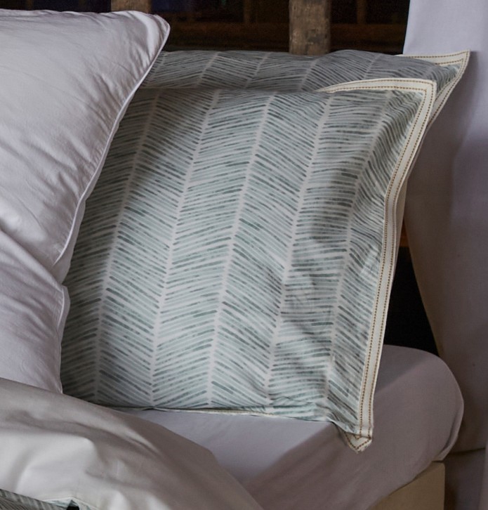Taie d'oreiller percale imprimée Spitzberg Sylvie Thiriez - Blancollection