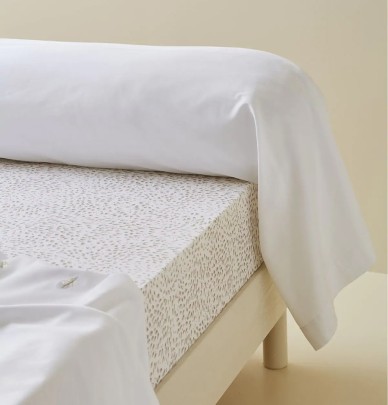 Taie de traversin satin blanche Sylvie Thiriez