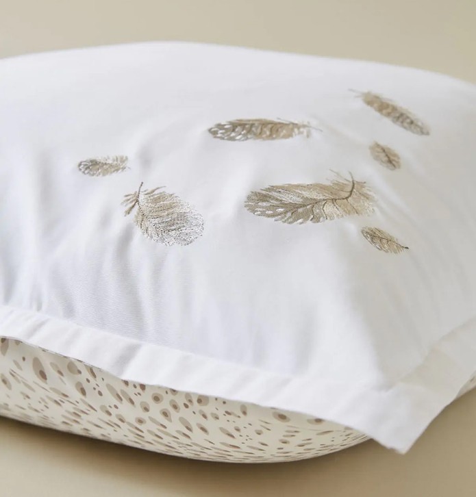 Parure de lit satin Nina Sylvie Thiriez - Blancollection