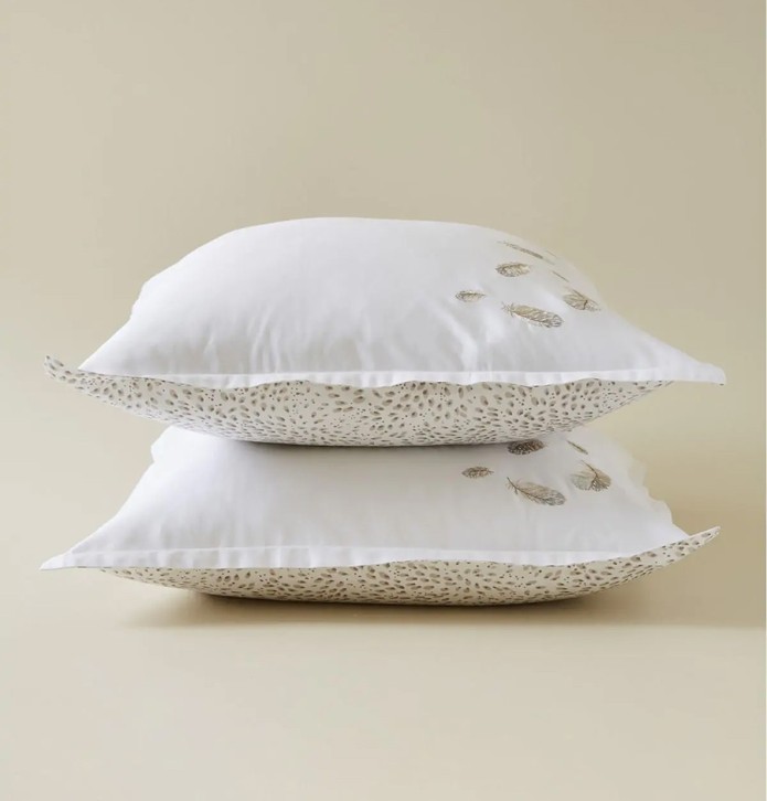 Parure de lit satin Nina Sylvie Thiriez - Blancollection