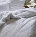 Housse de couette gaze de coton blanc Sylvie Thiriez - Blancollection