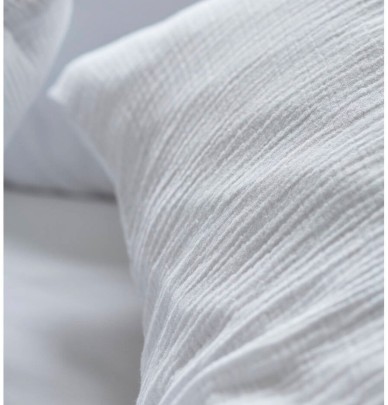 Taie d'oreiller gaze de coton blanc Sylvie Thiriez