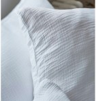Taie d'oreiller gaze de coton blanc Sylvie Thiriez - Blancollection