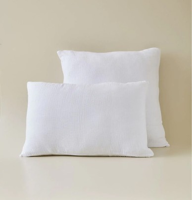 Taie d'oreiller gaze de coton blanc Sylvie Thiriez
