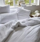 Taie d'oreiller gaze de coton blanc Sylvie Thiriez - Blancollection