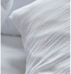Parure de lit gaze de coton blanc Sylvie Thiriez - Blancollection