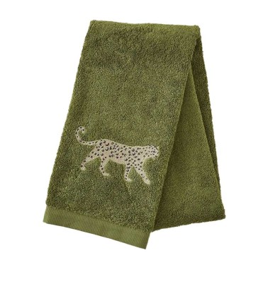 Serviette de toilette Léo kaki Sylvie Thiriez