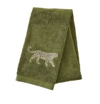 Serviette de toilette Léo kaki Sylvie Thiriez