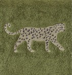 Serviette de toilette Léo kaki Sylvie Thiriez - Blancollection