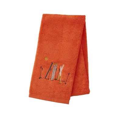 Serviette de toilette Passe-Montagne vermillon Sylvie Thiriez
