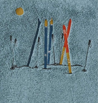 Serviette de toilette Passe-Montagne bleu Sylvie Thiriez