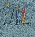 Serviette de toilette Passe-Montagne bleu Sylvie Thiriez - Blancollection