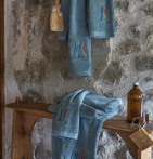 Serviette de toilette Passe-Montagne bleu Sylvie Thiriez - Blancollection