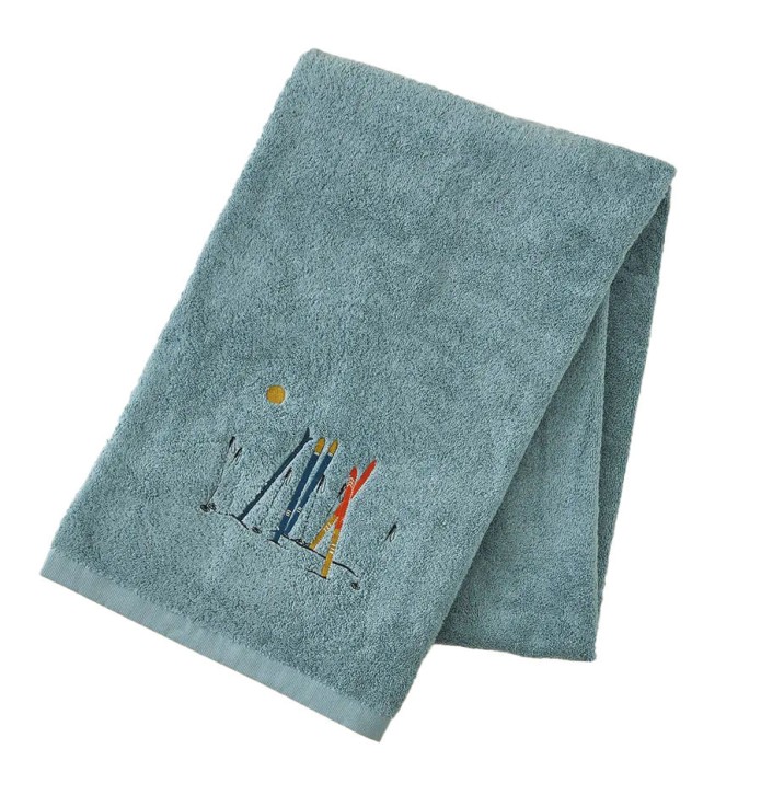 Drap de bain Passe-Montagne bleu Sylvie Thiriez Drap de bain Passe-Montagne bleu Sylvie Thiriez