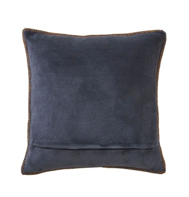 Housse coussin polaire Au Coeur de la Vallée bleu Sylvie Thiriez
