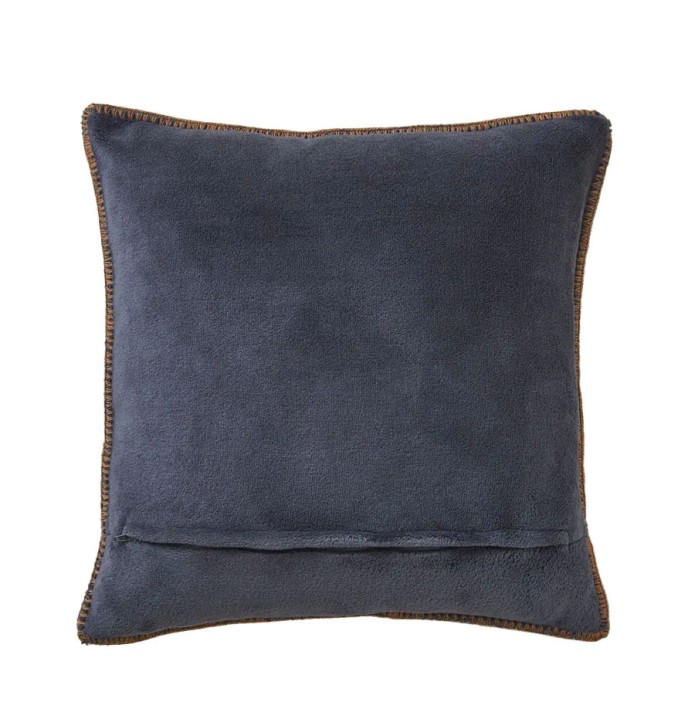 Housse coussin polaire Au coeur de la vallée bleu Sylvie Thiriez - Blancollection