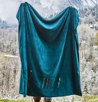 Plaid polaire Passe-Mongagne bleu Sylvie Thiriez