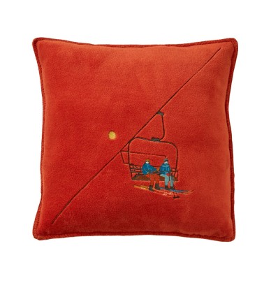 Housse coussin polaire Passe-Montagne orange Sylvie Thiriez