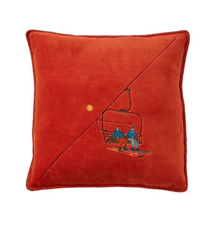 Housse coussin polaire Passe-Montagne orange Sylvie Thiriez Housse coussin polaire Passe-Montagne orange Sylvie Thiriez
