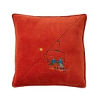Housse coussin polaire Passe-Montagne orange Sylvie Thiriez