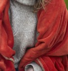 Plaid polaire Bien au Chaud orange Sylvie Thiriez - Blancollection