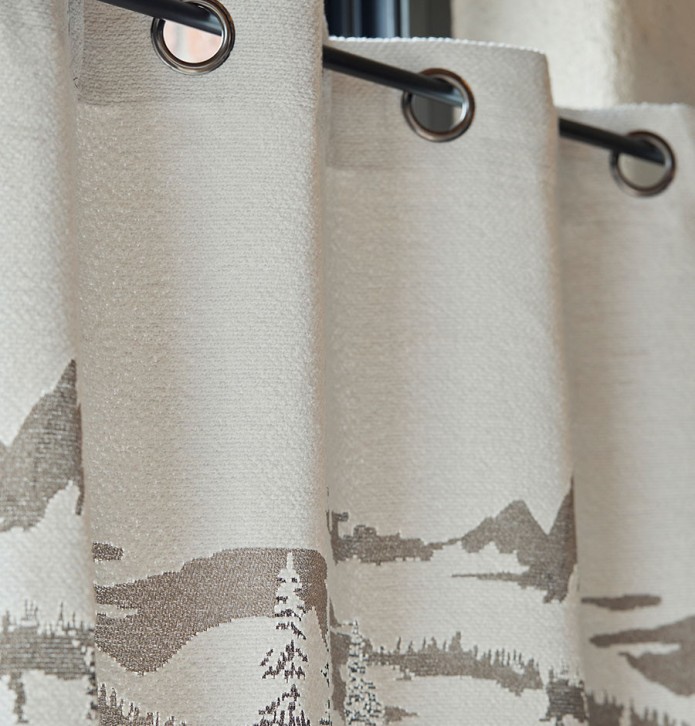 Rideau jacquard Snow Qabane - Blancollection