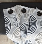 Rideau jacquard Oya noir Qabane - Blancollection